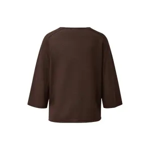 Dunne linnen mix ronde hals raglan mouw trui dames COMMA image-1