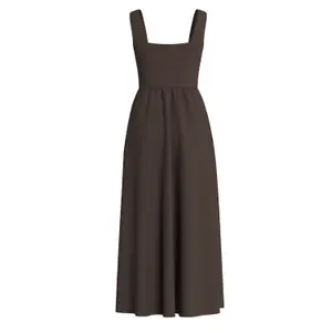 Abito lungo midi in misto tessuti donna COMMA image-1