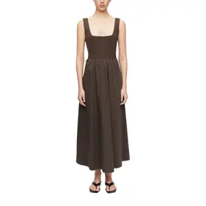 Abito lungo midi in misto tessuti donna COMMA image-2