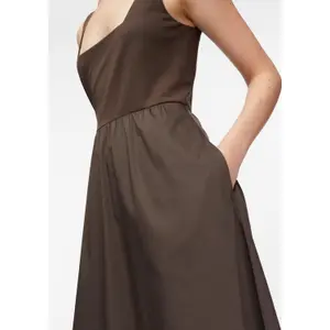 Abito lungo midi in misto tessuti donna COMMA image-3