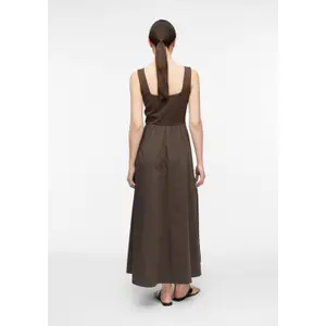 Abito lungo midi in misto tessuti donna COMMA image-4