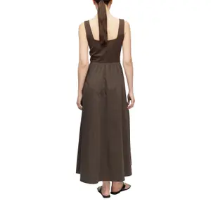 Abito lungo midi in misto tessuti donna COMMA image-5