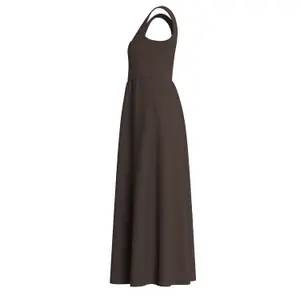 Abito lungo midi in misto tessuti donna COMMA image-6