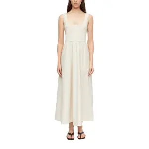 Abito lungo midi in misto tessuti donna COMMA image-2