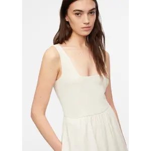 Abito lungo midi in misto tessuti donna COMMA image-3