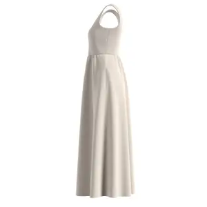 Abito lungo midi in misto tessuti donna COMMA image-6