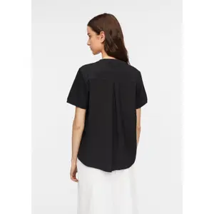 Seersucker Back Panel Fabric Mix T-Shirt Women's COMMA image-4