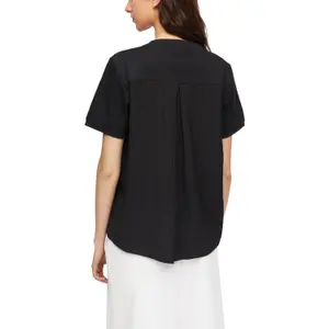 Seersucker Back Panel Fabric Mix T-Shirt Women's COMMA image-5