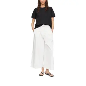 Seersucker Back Panel Fabric Mix T-Shirt Women's COMMA image-6