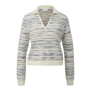 Alpaca Blend Knit Polo Shirt for Women COMMA