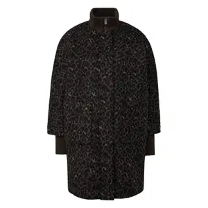 Women's Warm Leopard Print Wool Blend Cape Coat COMMA