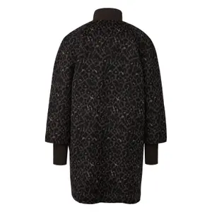 Women's Warm Leopard Print Wool Blend Cape Coat COMMA image-1