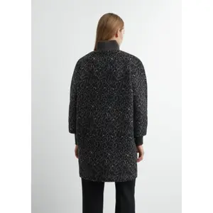 Women's Warm Leopard Print Wool Blend Cape Coat COMMA image-4