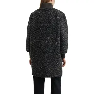 Women's Warm Leopard Print Wool Blend Cape Coat COMMA image-5