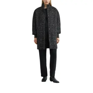 Women's Warm Leopard Print Wool Blend Cape Coat COMMA image-6