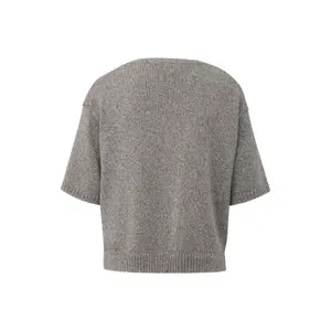 Women's Short Sleeve Marl Knit Crew Neck Top COMMA image-1