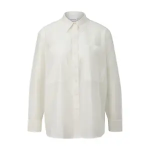 Long Sleeve Sheer Voile Shirt with Patch Pockets for Women COMMA image-0