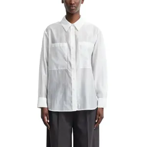 Long Sleeve Sheer Voile Shirt with Patch Pockets for Women COMMA image-2
