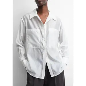 Long Sleeve Sheer Voile Shirt with Patch Pockets for Women COMMA image-3