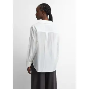 Long Sleeve Sheer Voile Shirt with Patch Pockets for Women COMMA image-4