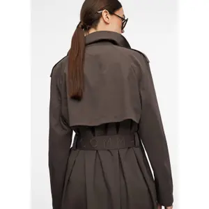 Fluid Embroidered Twill Trench Coat with Belt for Women COMMA image-3