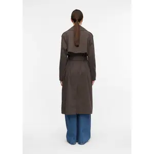 Fluid Embroidered Twill Trench Coat with Belt for Women COMMA image-4