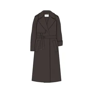 Fluid Embroidered Twill Trench Coat with Belt for Women COMMA image-6