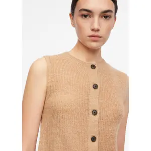Women's Sleeveless Alpaca Blend Cardigan COMMA image-3