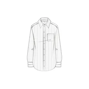Striped Long Sleeve Poplin Shirt Women's COMMA image-6