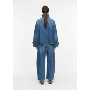 Mid-Rise Frayed Hem Tapered Jeans Women COMMA image-4