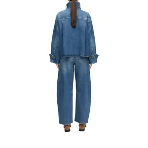 Mid-Rise Frayed Hem Tapered Jeans Women COMMA image-5
