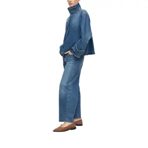 Mid-Rise Frayed Hem Tapered Jeans Women COMMA image-6