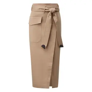 Utility Style Midi Wrap Belt Skirt for Women COMMA image-0