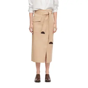 Utility Style Midi Wrap Belt Skirt for Women COMMA image-2