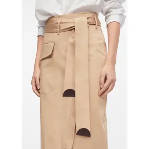 Utility Style Midi Wrap Belt Skirt for Women COMMA image-3