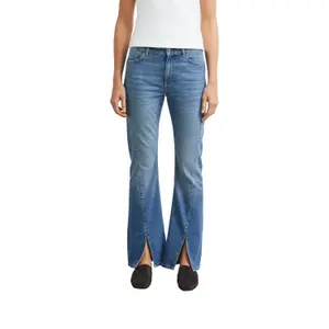 High-Waisted Bootcut & Flare Five-Pocket Jeans for Women COMMA image-2