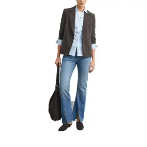 High-Waisted Bootcut & Flare Five-Pocket Jeans for Women COMMA image-6