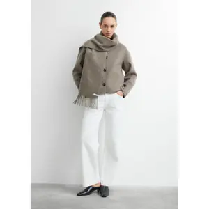 Women's Double-Faced Fringe Scarf COMMA image-5