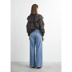Womens Asymmetrical Wide Leg Jeans COMMA Anna image-4