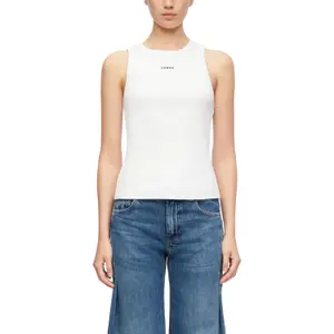 High-Quality Ribbed Cotton Vest with Embroidered Logo for Women COMMA image-2