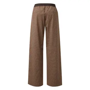 Wide Checked Trousers with Elasticated Waist for Women COMMA image-1