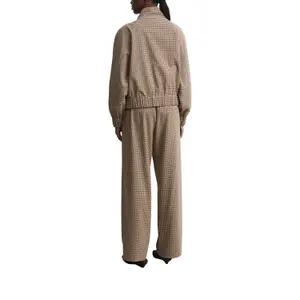 Wide Checked Trousers with Elasticated Waist for Women COMMA image-5