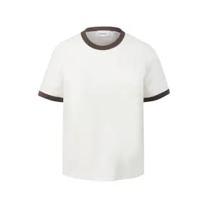 High-Quality Cotton T-Shirt with Contrast Cuffs Women COMMA image-0