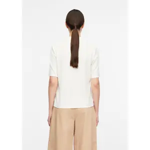 Soft Ribbed Jersey Polo for Women COMMA image-4