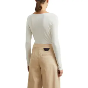 Semi-Sheer Long Sleeve T-Shirt Women COMMA image-5