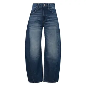 Mid-Rise Side Stitch Loose & Relaxed Jeans for Women COMMA image-0