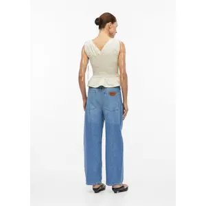 Mid-Rise Side Stitch Loose & Relaxed Jeans for Women COMMA image-4