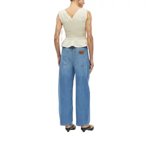 Mid-Rise Side Stitch Loose & Relaxed Jeans for Women COMMA image-5