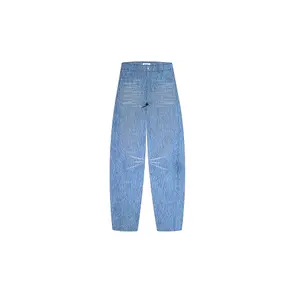 Mid-Rise Side Stitch Loose & Relaxed Jeans for Women COMMA image-6