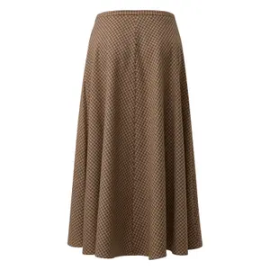 Women's Flared Midi Skirt with Invisible Zip COMMA image-1